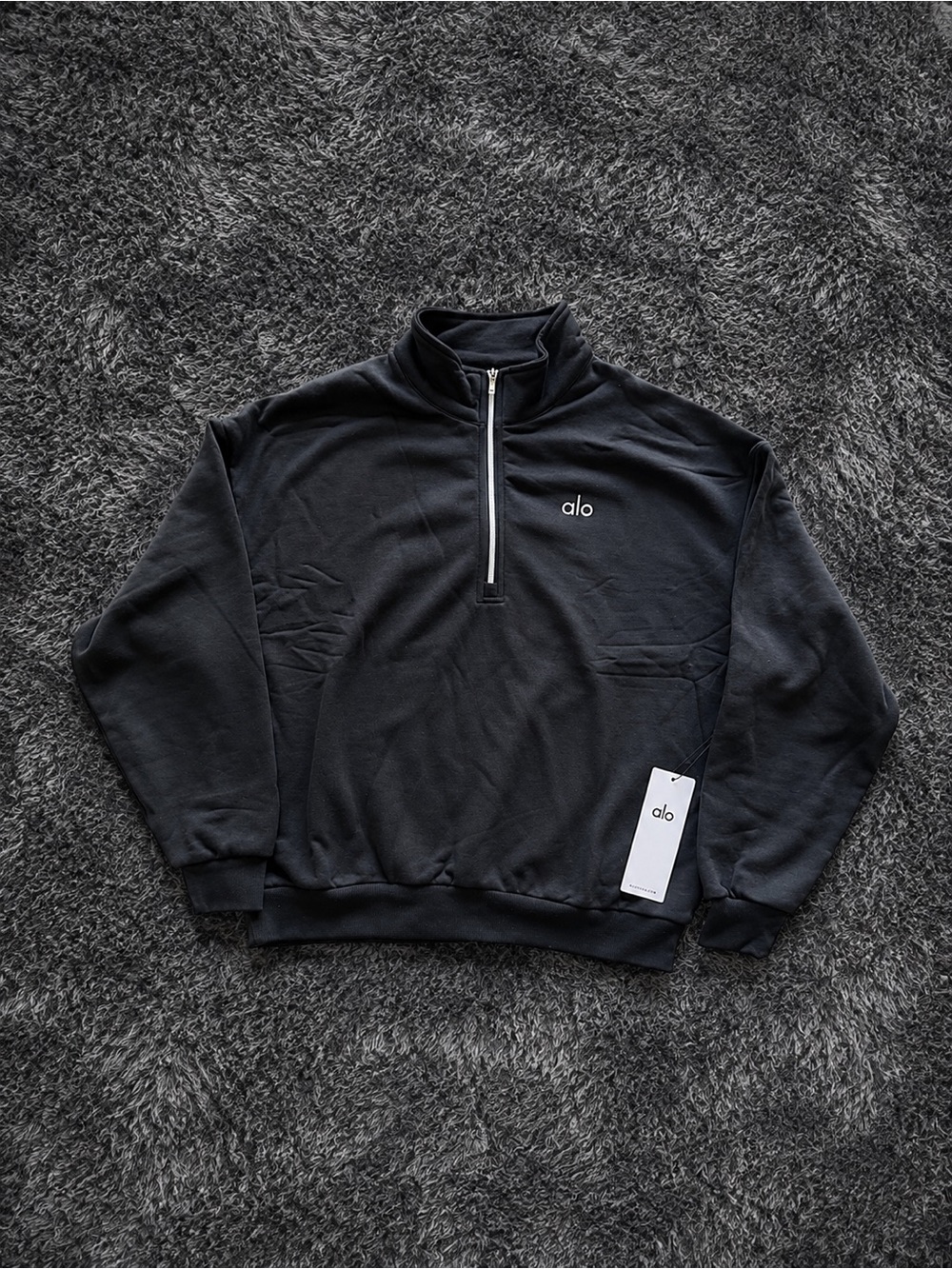 ALO Yoga Men’s Black Half-Zip Pullover Sweatshirt